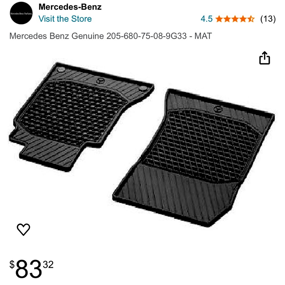 Mercedes-Benz c300 all weather mats (front and rear)